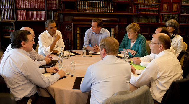 Ol Presidente Enrico Letta al round table del G8 in Irlanda del Nord