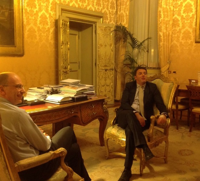 Letta e Renzi a Palazzo Chigi