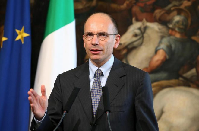  Enrico Letta during a press conference
