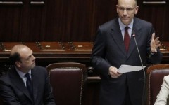 Enrico Letta ed Angelino Alfano durante la votazione di fiducia alla Camera del 29 aprile 2013