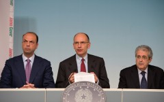 Conferenza stampa del Consiglio dei Ministri con Letta, Alfano e Saccomanni